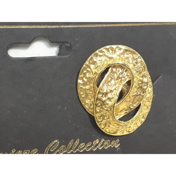 Vintage PREMIERE COLLECTION Shoe Clips Accents, Gold With Double Rings, - Picture 3 of 5